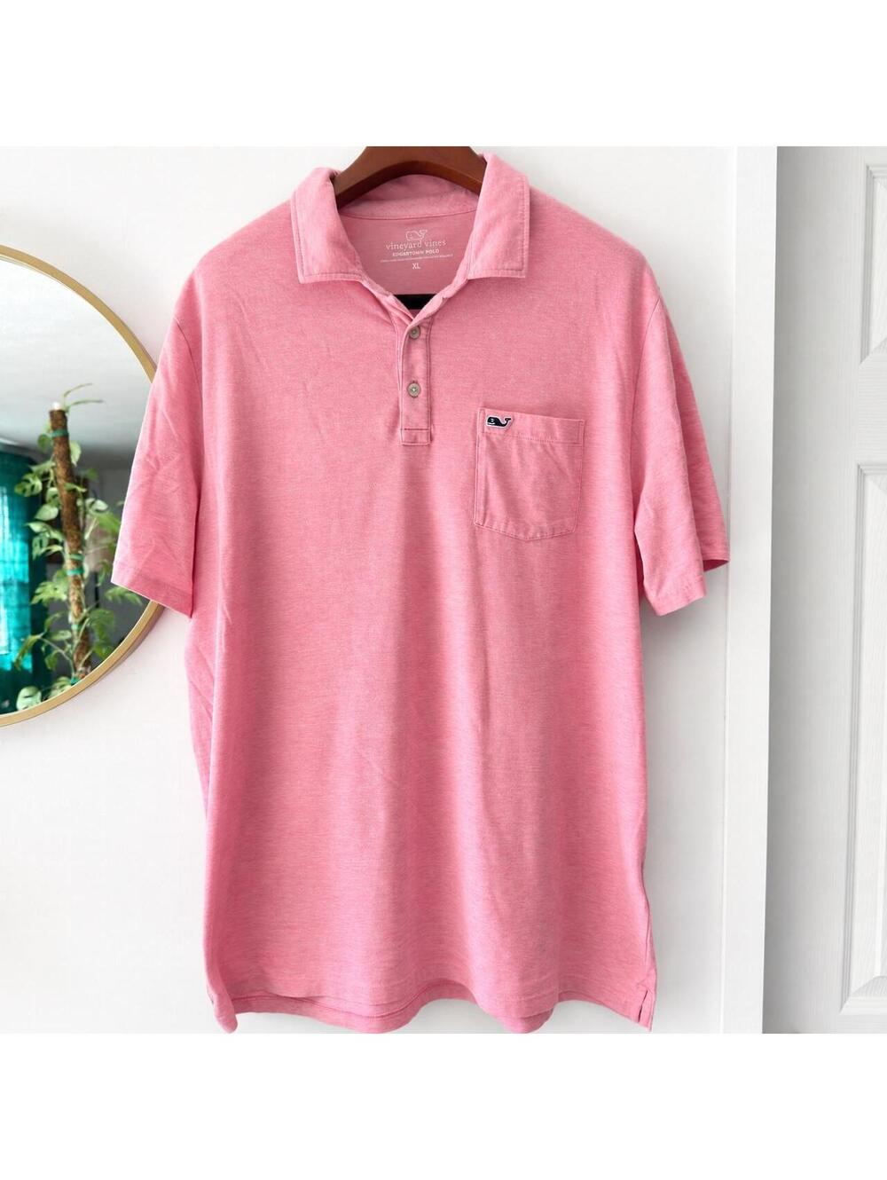 Vineyard Vines Edgartown Pink Polo Shirt XL Men's Preppy Style